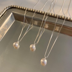 Collar con Colgante de Corazón Roto de Plata de Ley S925 con Perla para Mujer, Diseño de Nicho de Alta Gama, Joyería en Capas de Moda - Product Image 3