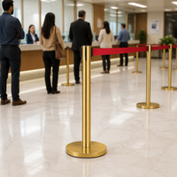 Poteau de guidage rétractable en acier inoxydable pour barrière de file d'attente, contrôle de foule, plusieurs couleurs, vente en gros, directement de l'usine