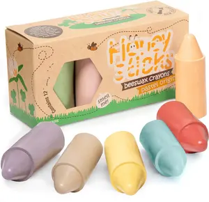 12-Packs /Box Pastel Colored Safe For Babies And Toddlers Made With Natural Beeswax And Food-Grade Colors Eco-Friendly Crayons