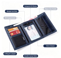 Dompet Lipat Tiga Kanvas Kotak-kotak Hitam Putih untuk Remaja Laki-laki Perempuan Dompet Kain Kasual Dompet Koin dengan Banyak Slot Kartu