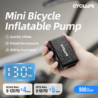 Pompe à vélo numérique AM6 130 PSI personnalisée, pompe à air électrique miniature portable, gonfleur de pneus, pompe à vélo, valve Presta Schrader