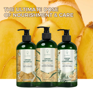 Set de Lujo Qquaker Herbal <span class=keywords><strong>para</strong></span> el Cuidado del Cabello Orgánico Sin Sulfatos con Aminoácidos y Queratina Champú Refrescante de Romero, Limón y Jengibre - Product Image 5
