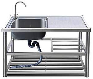 Nuovissimo lavello a 201/304 in acciaio inox mobile verticale con piattaforma commerciale addensato lavello per verdure con supporto - Product Image 6