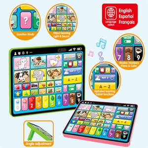 Machine d'apprentissage tactile pour bébés, en forme d'étoile, multifonctionnelle, anglais-français, pour la lecture et l'éducation précoce - Product Image 5