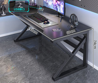 2024 WDY nouveau grand bureau de jeu de Table e-sports noir avec bureau d'ordinateur de gestion des câbles pour deux personnes