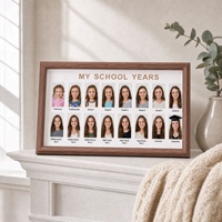 Cadre photo en bois multi-grilles, capable de contenir des photos de la maternelle à l'université, idéal pour commémorer la croissance des enfants