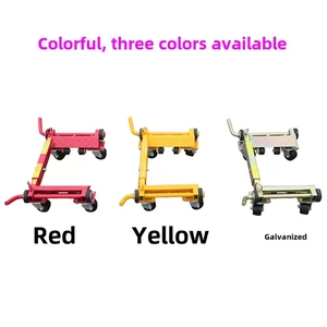 Chariot à roues en acier jaune pour voiture, type levier, chariot de déplacement pour voiture avec capacité de 3 tonnes - Product Image 6