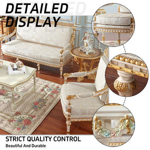 <span class=keywords><strong>Fauteuil</strong></span> de salon <span class=keywords><strong>en</strong></span> bois de luxe couleur beige avec table d'appoint <span class=keywords><strong>en</strong></span> tissu Design vintage <span class=keywords><strong>ancien</strong></span> classique Canapé modulaire de salon - Product Image 2