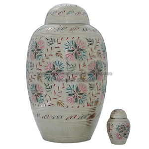 Hand Engraved Flowers Urn - CRU-1055 - Product Image 2