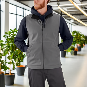 Men's Large Size Black Businesses Formal Single Breasted V-Neck Zipper <b>Suit</b> Vest Breathable Fabric OEM Service Spring/Autumn - Product Image 2