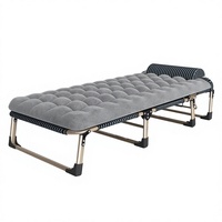 Canapé-lit pliant multifonctionnel, lit simple portable, divan avec matelas souple, cadre en métal pour appartement, hôtel