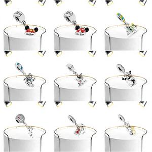 Bracciale in Argento Puro 925 Serie Topolino Minnie Paperino con Ciondoli a Perline Fai da Te - Product Image 1