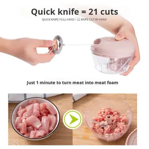 เครื่องบดกระเทียมแบบมือหมุน วัสดุ PP สำหรับทำอาหารเด็ก บดอาหาร บด<span class=keywords><strong>กุ้ง</strong></span> บดเนื้อ - Product Image 4