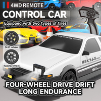 Voiture de course miniature télécommandée à l'échelle 1/24, 4 roues motrices, véhicule électrique RC avec éclairage LED, voiture RC de drift