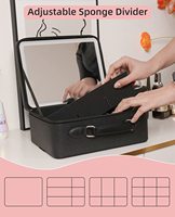 Sac de maquillage noir avec sac portable étanche Offre Spéciale support de toilette valise de voyage organisateur de boîte cosmétique