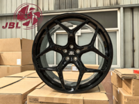 Jantes en alliage d'aluminium forgé monobloc 16-24 pouces, nouveau noir brillant, étoile creuse à cinq branches, jantes sport modifiées 20mm 25mm
