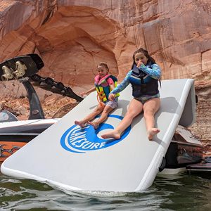 Île flottante gonflable haut de gamme avec toboggan aquatique et plateforme de parc aquatique pour lac, piscine, plage, jouet aquatique d'été en plein air - Product Image 1