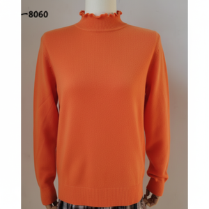Maglione lavorato a maglia da donna Pullover a maniche lunghe con fiocco anteriore Vintage Casual autunno moda Premium maglieria invernale applique all'ingrosso - Product Image 1
