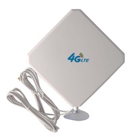 Routeur sans fil blanc 2G 3G LTE 4G 700-2700MHz Antenne panneau 30dBi avec 2 connecteurs SMA mâles Câble RG174 de 3 mètres