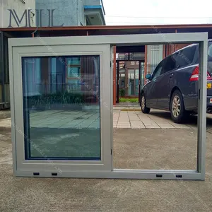 窓ガラス粉体塗装オフィスインテリアアルミフレームスライド式