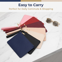 Vente Chaude Sac de Toilette Portable en Cuir Saffiano Végan PU Personnalisé avec Logo Imprimé, Pochette Zippée Estampillée pour Maquillage Cosmétique