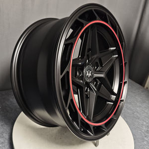 Jantes forgées sur mesure Viaol 20x9.5 20x11 5x115 Noir brillant 5 branches avec accent rouge compatibles <span class=keywords><strong>Dodge</strong></span> <span class=keywords><strong>Challenger</strong></span> Charger - Product Image 6
