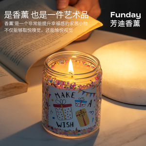 Colorful Candy Particle Soy Wax Candle Handmade Birthday Gift Scented Cylinder Shape Natural Soy Wax - Product Image 3