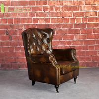 Canapé individuel en cuir PU de style américain Chesterfield, fauteuil capitonné pour la maison, design pour KTV, café, bureau, bar à whisky et cigares