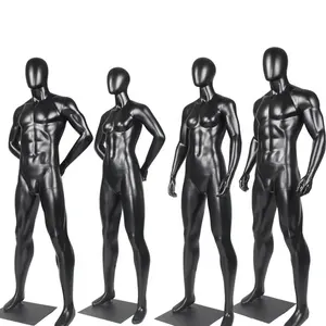 New Style Window Shop Display Sport Clothing Stand Men Plastic Full Body Gloss Black Female Mannequin for Sale