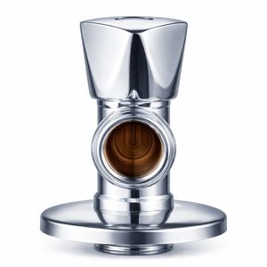 Robinet d'arrêt d'angle en laiton sans plomb chromé 1/2'' pour l'alimentation en eau des toilettes et des lavabos - Product Image 1