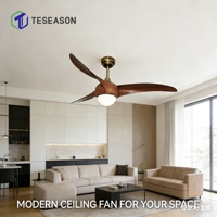 Ventilateur de plafond TS52-3CL(S) 52 pouces - Moteur AC en cuivre 60W Moteur DC 30W - Télécommande - Lames en ABS - 110-240V - E27 et lumière LED