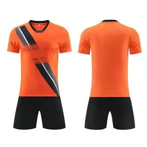 Multiple color options 2024 new men football shirts custom quick dry orange color soccer set uniforms
