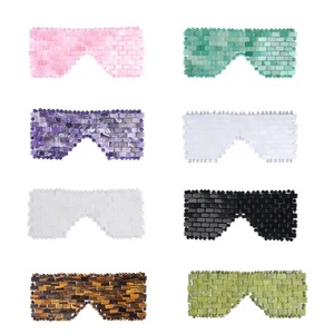 Herramienta de Belleza de Lujo, Cristal Natural Relajante, Cuarzo Rosa, Máscara Facial Refrescante de Jade para Ojos - Product Image 2