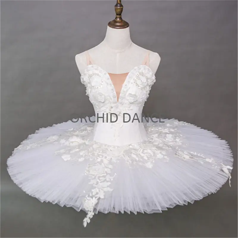 Professional High Quality Custom Size 12 Layers Women Adult Dance Stage Costume White Swan Ballet Tutu