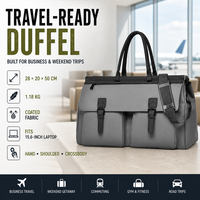Sac de voyage personnalisé de grande taille avec compartiment pour ordinateur portable et design multi-positions pour les voyages d'affaires, les week-ends et les trajets quotidiens