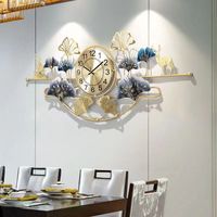 Horloge murale décorative en métal 3D 100x45CM-L, motif floral, FuZhou, décoration intérieure, chambre à coucher, salon, horloge silencieuse à quartz, vente en gros