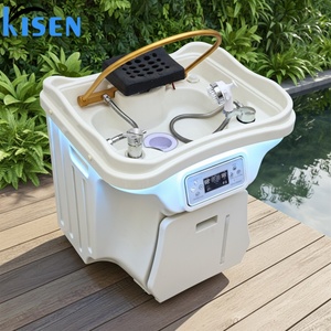 เครื่องสระผมแบบญี่ปุ่นสมัยใหม่ Kisen พร้อมอ่างล้างผมแบบเคลื่อนย้ายได้ ระบบหมุนเวียนน้ำ และทำความสะอาดง่าย สำหรับร้านเสริมสวยและคลินิก - Product Image 1