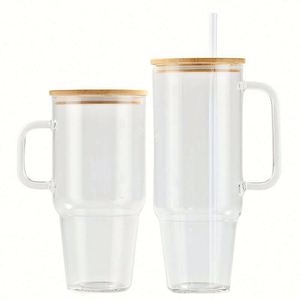 Gobelet en verre givré transparent avec poignée, 32 oz et 40 oz, pour sublimation, portable, pour bière, entrepôt USA - Product Image 1