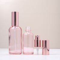 Flacon en verre avec compte-gouttes et pulvérisateur pour huile essentielle, soin de la peau, luxe, rose, 1 oz, 10 ml, 20 ml, 30 ml, 50 ml, 100 ml