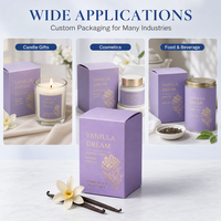 Boîte d'emballage carrée pour bougies d'aromathérapie en papier, avec revêtement UV, imprimée sur mesure, conteneur de rangement cadeau, ODM OEM, livraison rapide, vente en gros