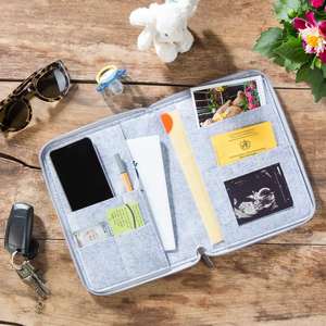 Passeport original avec fermeture éclair, étuis de passeport en feutre pour mère, certificat de <span class=keywords><strong>naissance</strong></span> en famille - Product Image 4