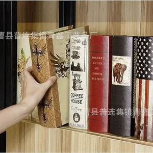 Caja de Almacenamiento con Forma de Libro Retro, Aspecto de Madera, Forro de Cuero Sintético, Caja de Joyería, Almacenamiento Decorativo para Dormitorio, Tipo Rectangular Vertical - Product Image 4