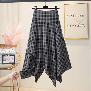 <span class=keywords><strong>Jupe</strong></span> midi trapèze d'été pour femme, motif écossais noir et <span class=keywords><strong>gris</strong></span>, design asymétrique, style décontracté, taille naturelle, petite <span class=keywords><strong>jupe</strong></span> écossaisée élégante - Product Image 6