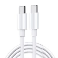 Câble de charge rapide USB Type C vers USB Type C de haute qualité 1M Blanc PD 100W 20V 5A pour ordinateurs portables