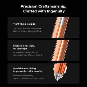 Boquilla de Cambio Rápido Creality Unicorn de 0.6mm, Aleación de Cobre y Titanio, Accesorio para Impresora 3D - Product Image 3