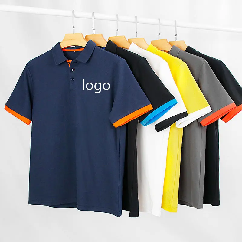 カスタムゴルフポロ高品質カスタマイズさまざまな色半袖コットン最も安いブランクマンポロTシャツゴルフシャツ