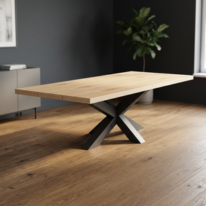 Mesa de Comedor Rectangular Moderna de Madera con Patas de Metal, Diseño Estable para Muebles de Hogar, 6 Plazas, Estilo Minimalista - Product Image 2
