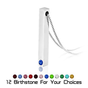 แฟชั่นหินวันเกิดโรแมนติกสแตนเลสของขวัญส่วนบุคคลบาร์ว่างเปล่าเครื่องประดับสร้อยคอ - Product Image 2