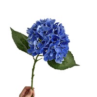 Tige d'hortensia artificielle réaliste en soie douce de haute qualité, vert clair, toucher réel, 196 pétales blancs, pour décoration de mariage, maison et jardin