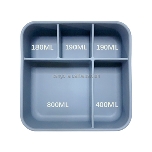 BPA FREE <span class=keywords><strong>Silicone</strong></span> Bento Hộp Ăn Trưa Cho Trẻ Em Trường Học Và Người Lớn Bị Rò Rỉ Bằng Chứng Lớn Vuông Hộp Ăn Trưa Thực Phẩm Lưu Trữ Container Hộp Đồ Ăn Nhẹ - Product Image 4